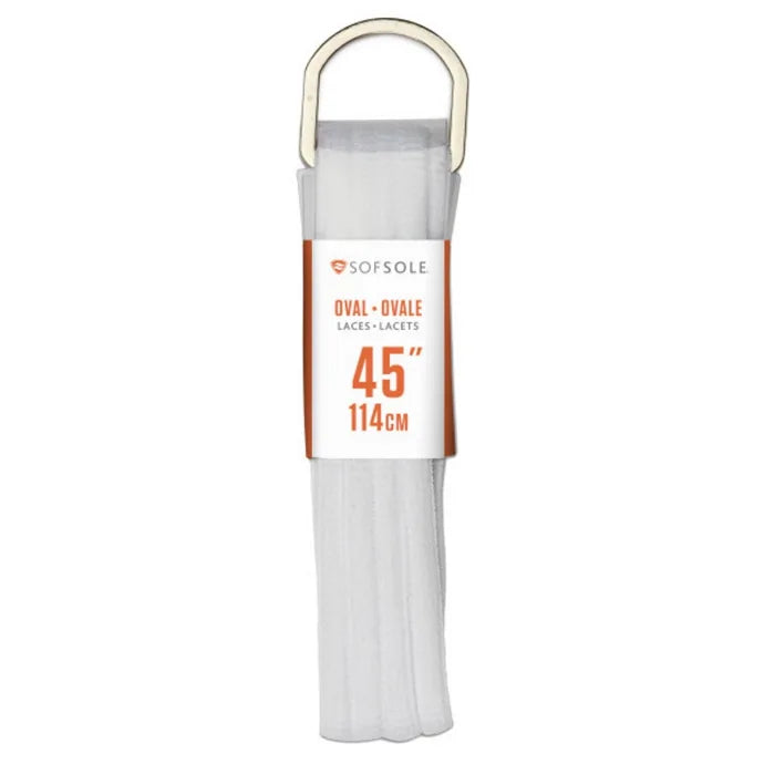 SofSole 45" Oval Shoe Laces - White