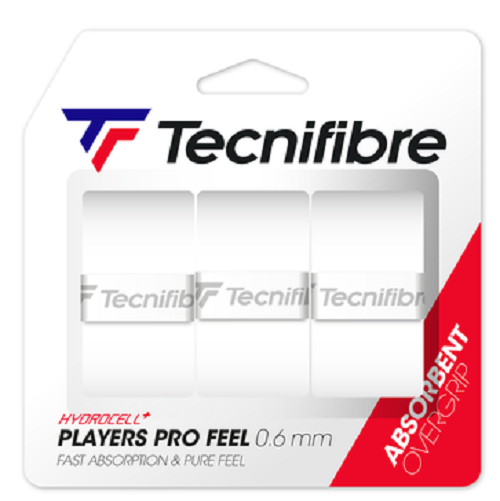 Tecnifibre Players Pro Feel Overgrip 3 Pack - White