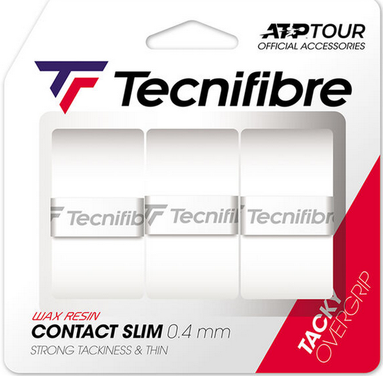 Tecnifibre Contact Slim ATP Overgrips 3 Pack - White