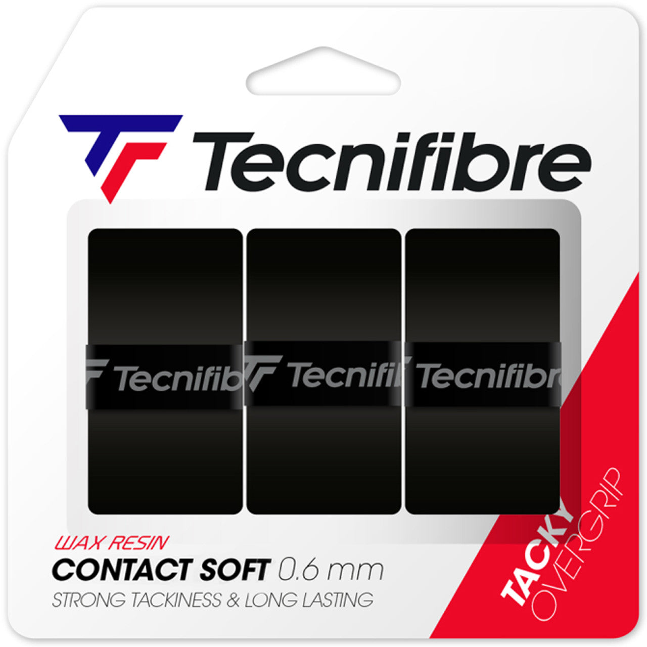 Tecnifibre Contact Soft Overgrips 3 Pack - Black